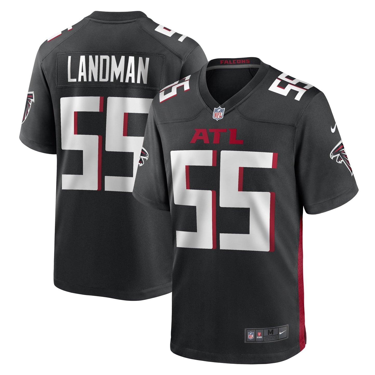 Men's Nike Black Nate Landman Atlanta Falcons Game Player Jersey